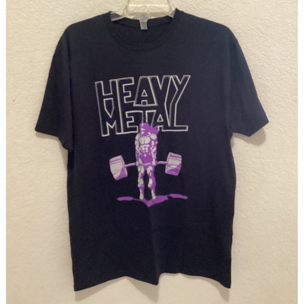 Next Level Heavy Metal Graphic Black T-Shirt With Purple Design Size L